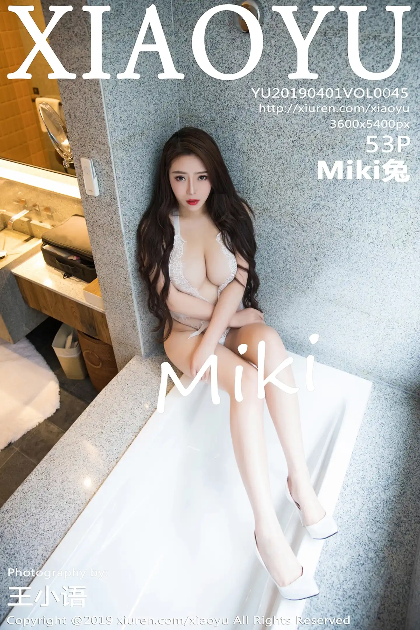 [XiaoYu画语界]Vol.045_嫩模Miki兔黑色高叉连体衣+白色蕾丝情趣内衣完美诱惑写真53P-秀人网 - XiuRen.Space